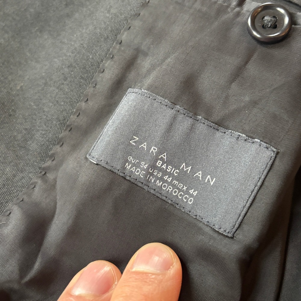 Zara Man Basic Black Blazer Suit Jacket Mens Size… - image 3